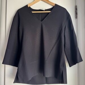 Vince Black V-Neck Blouse